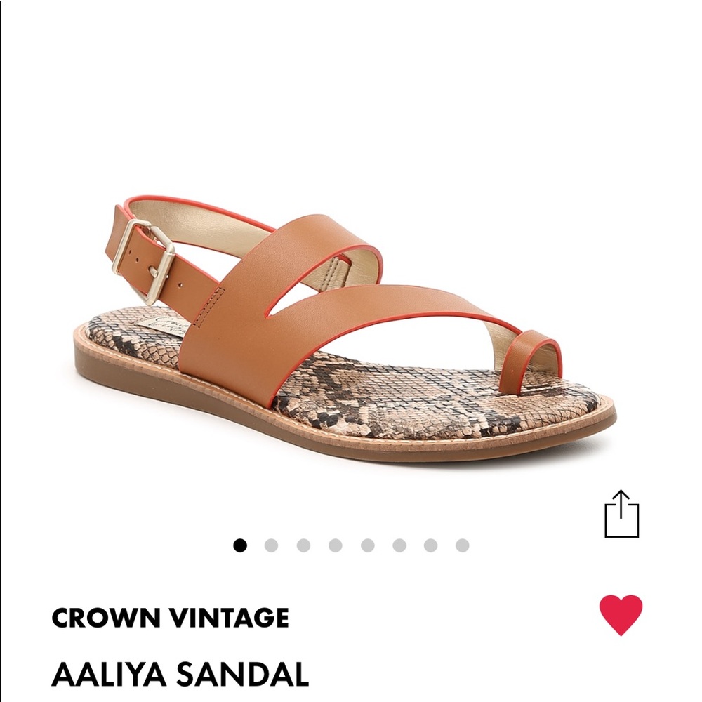 NWT Crown Vintage Brown/snake Aaliya Sandals Size 7